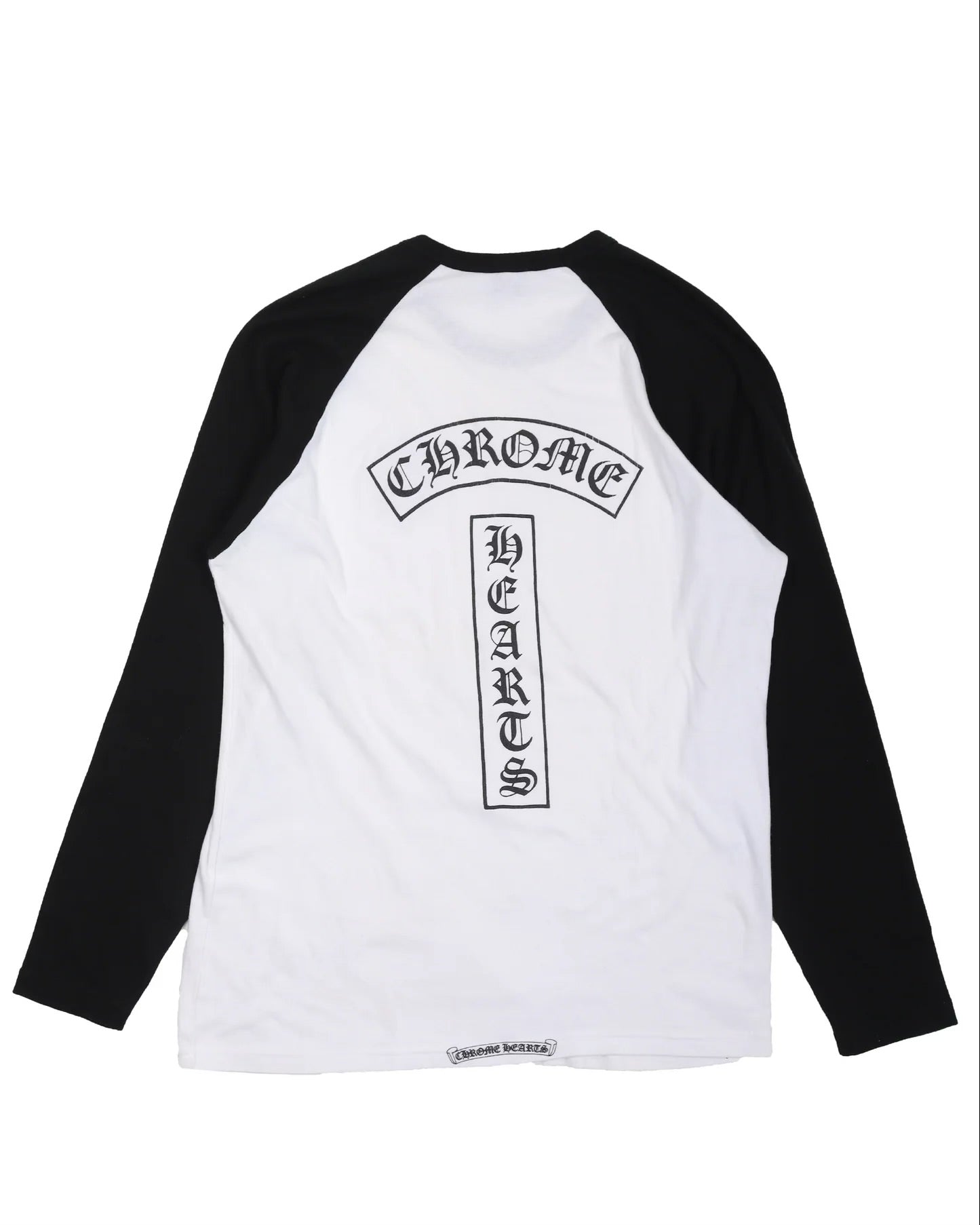 Chrome Hearts Horseshoe Neck Logo 3/4 Shirt in Black and White ☑️🏴
