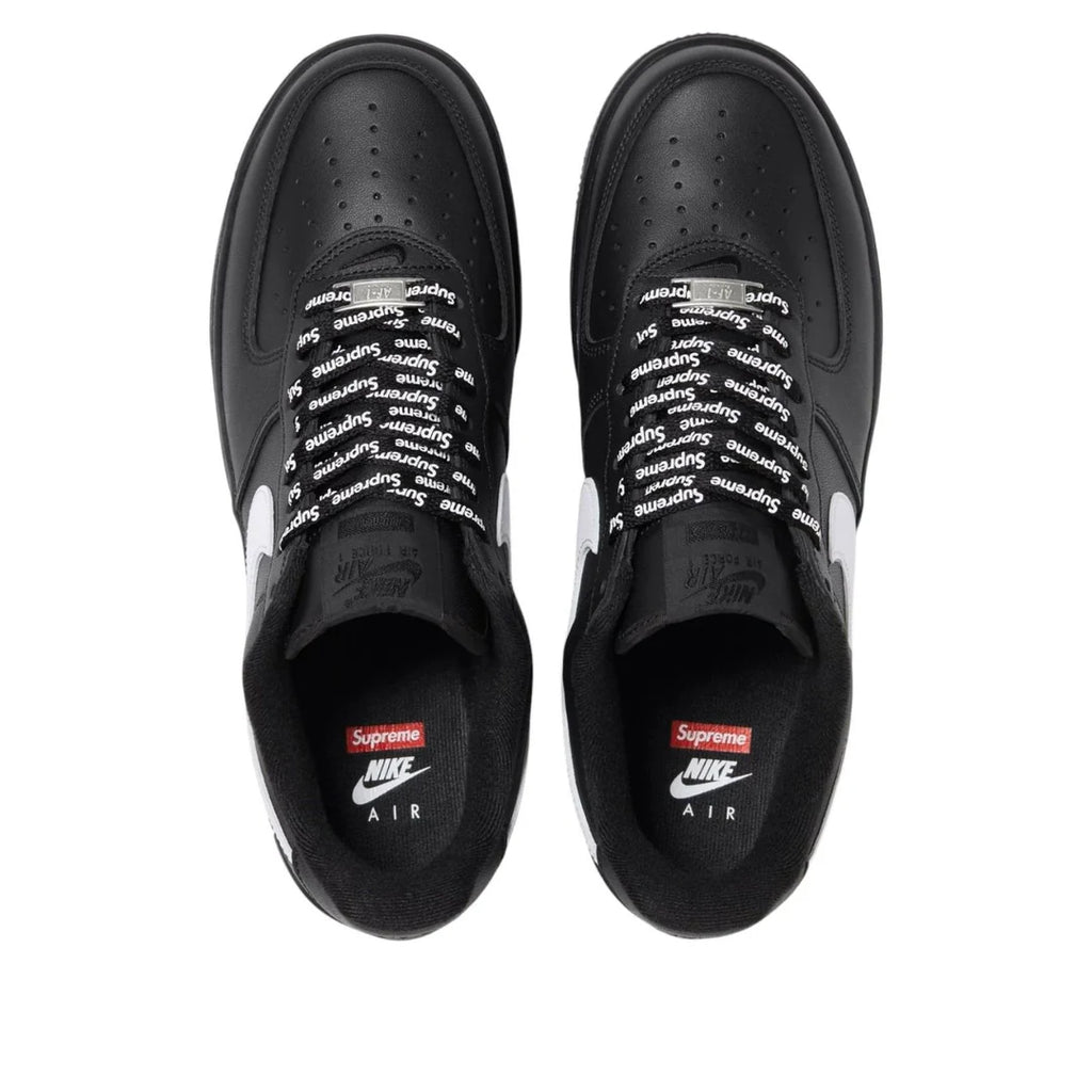 NIKE AIR FORCE 1 LOW SUPREME BLACK WHITE - Multiple Sizes