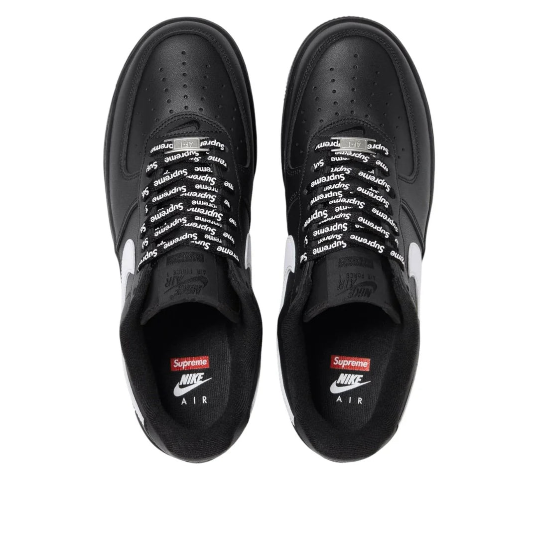 NIKE AIR FORCE 1 LOW SUPREME BLACK WHITE - Multiple Sizes