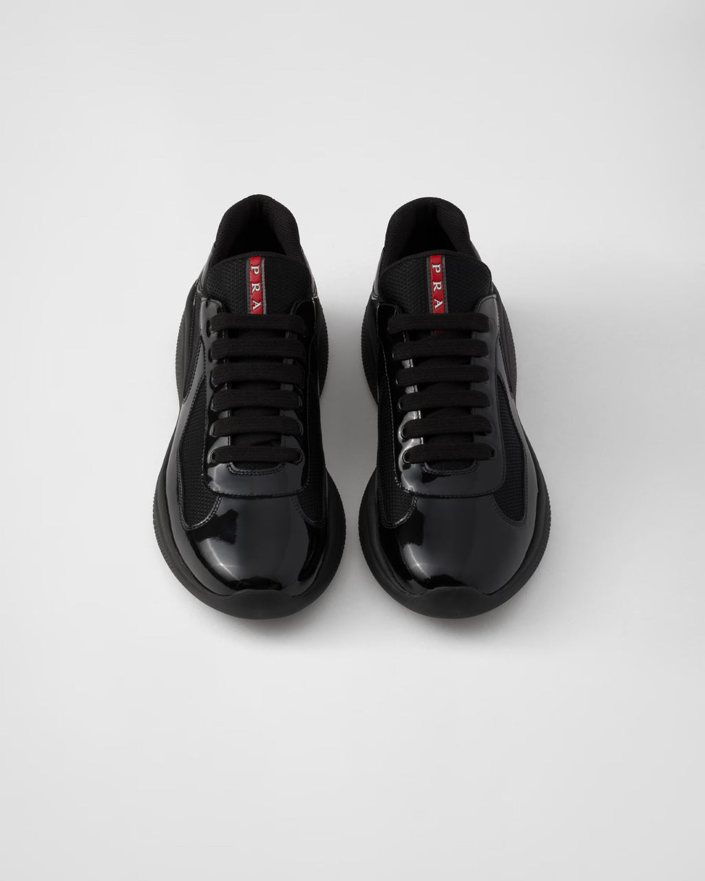 Patent leather and technical fabric Prada America's Cup sneakers