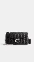COACH Tabby 26 Quilted Leather Shoulder Bag Black Silver