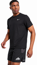 Nike Dri Ft Running T Shirt Mens Black Short Sleeve Crew Neck Gym Sports I Authenticity Guaranteed