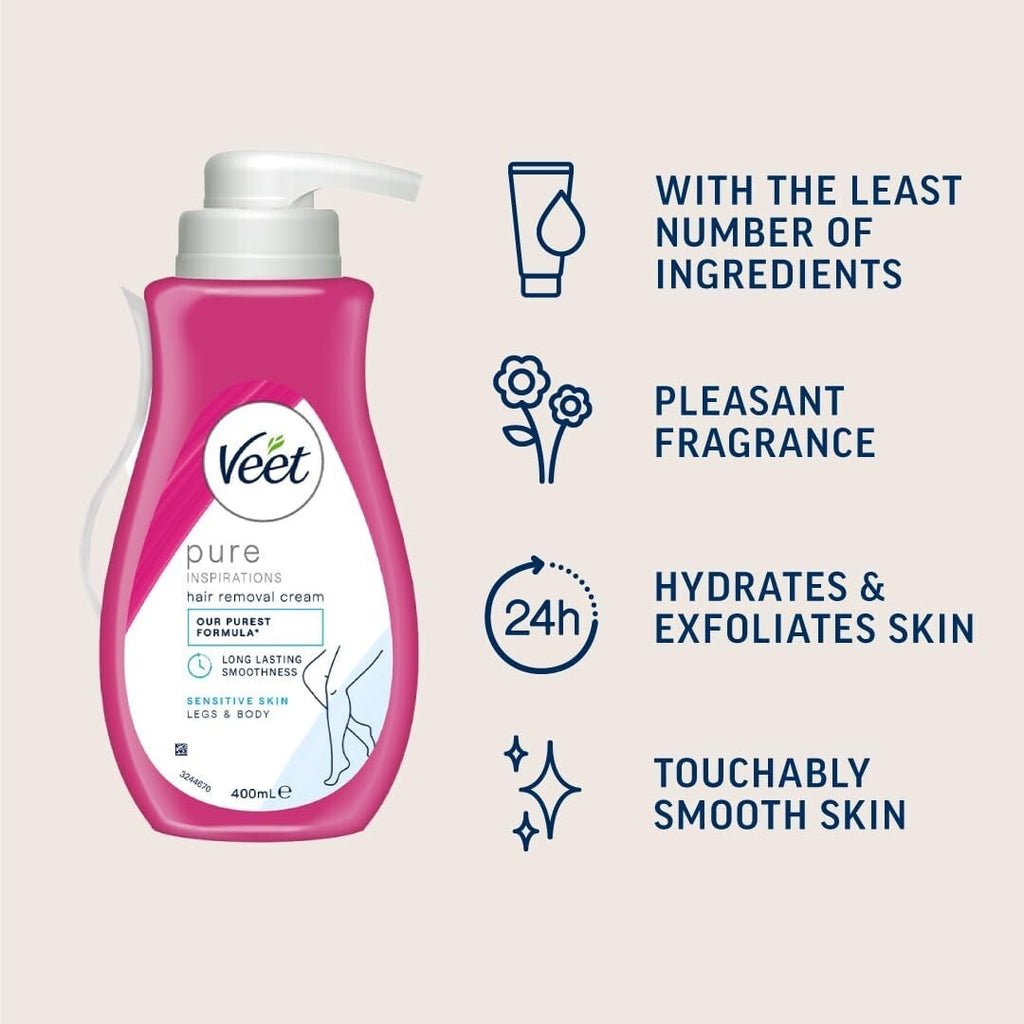 VEET Cream Hair Removal Sensitive Skin Pump 400ml - New 🏴