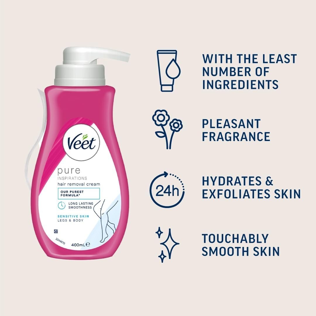 VEET Cream Hair Removal Sensitive Skin Pump 400ml - New 🏴