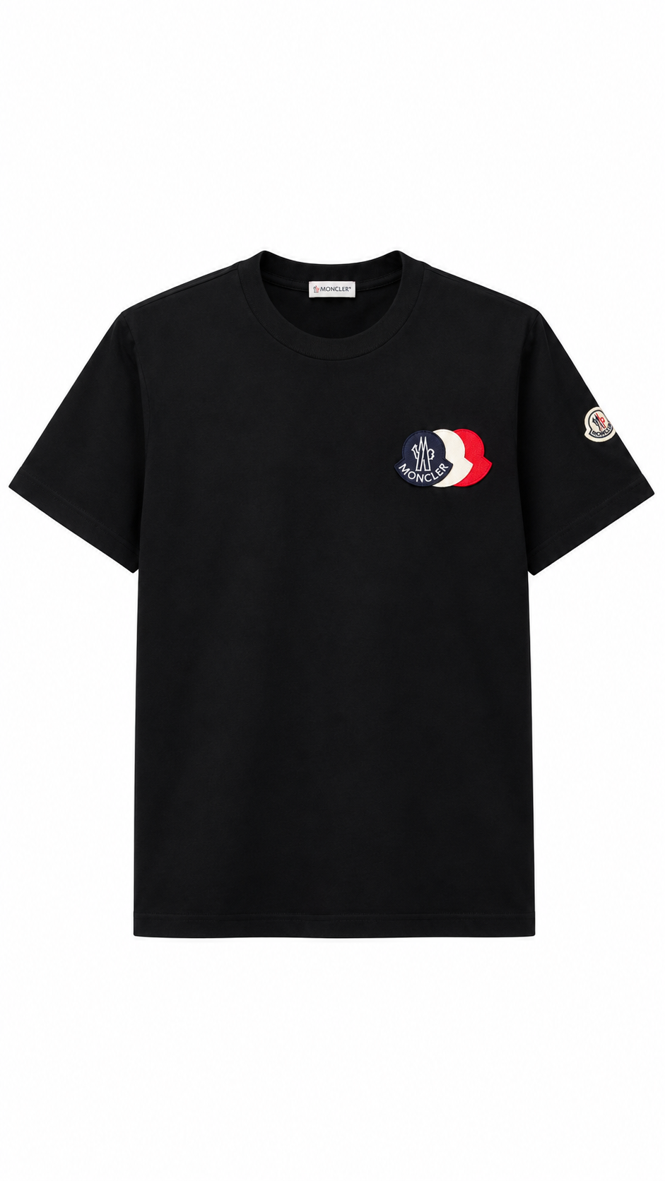 Moncler Embroidered Tricolour Logo Cotton T-Shirt - Medium