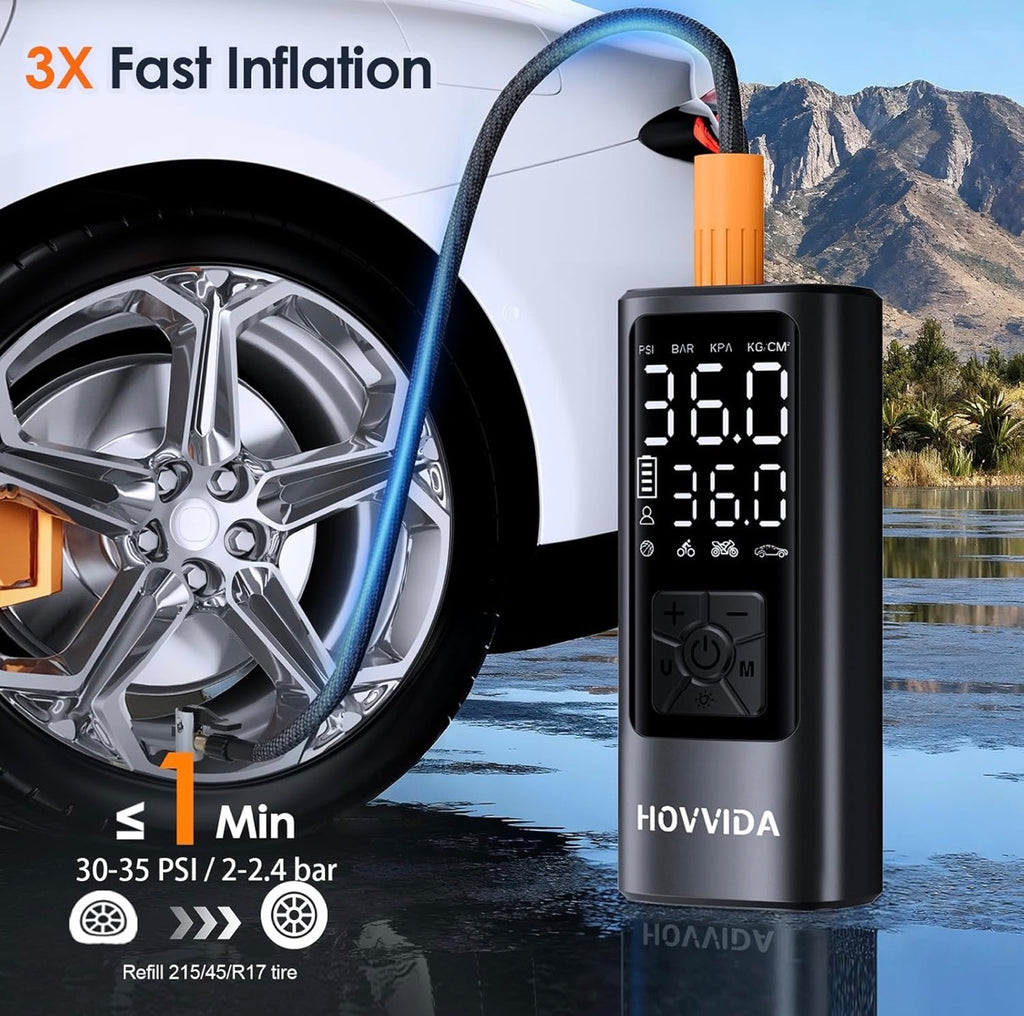 HOVVIDA Tyre Inflator Portable Air Compressor🫆