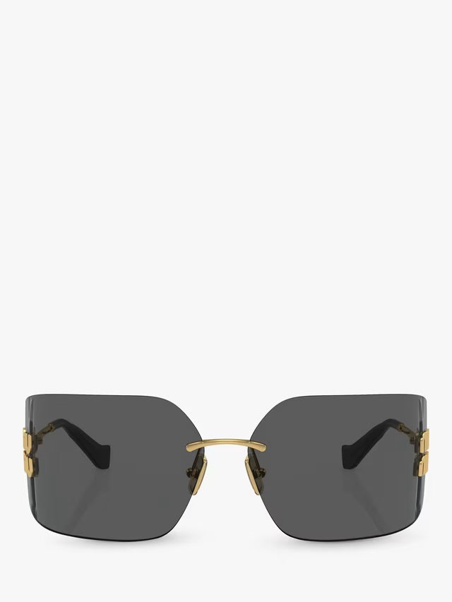 Miu Miu MU 54YS Women's Rectangular Sunglasses, Gold - New/opened 🏴