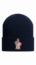 Moncler Grenoble Wool Beanie Hat Navy- Authenticity Guaranteed