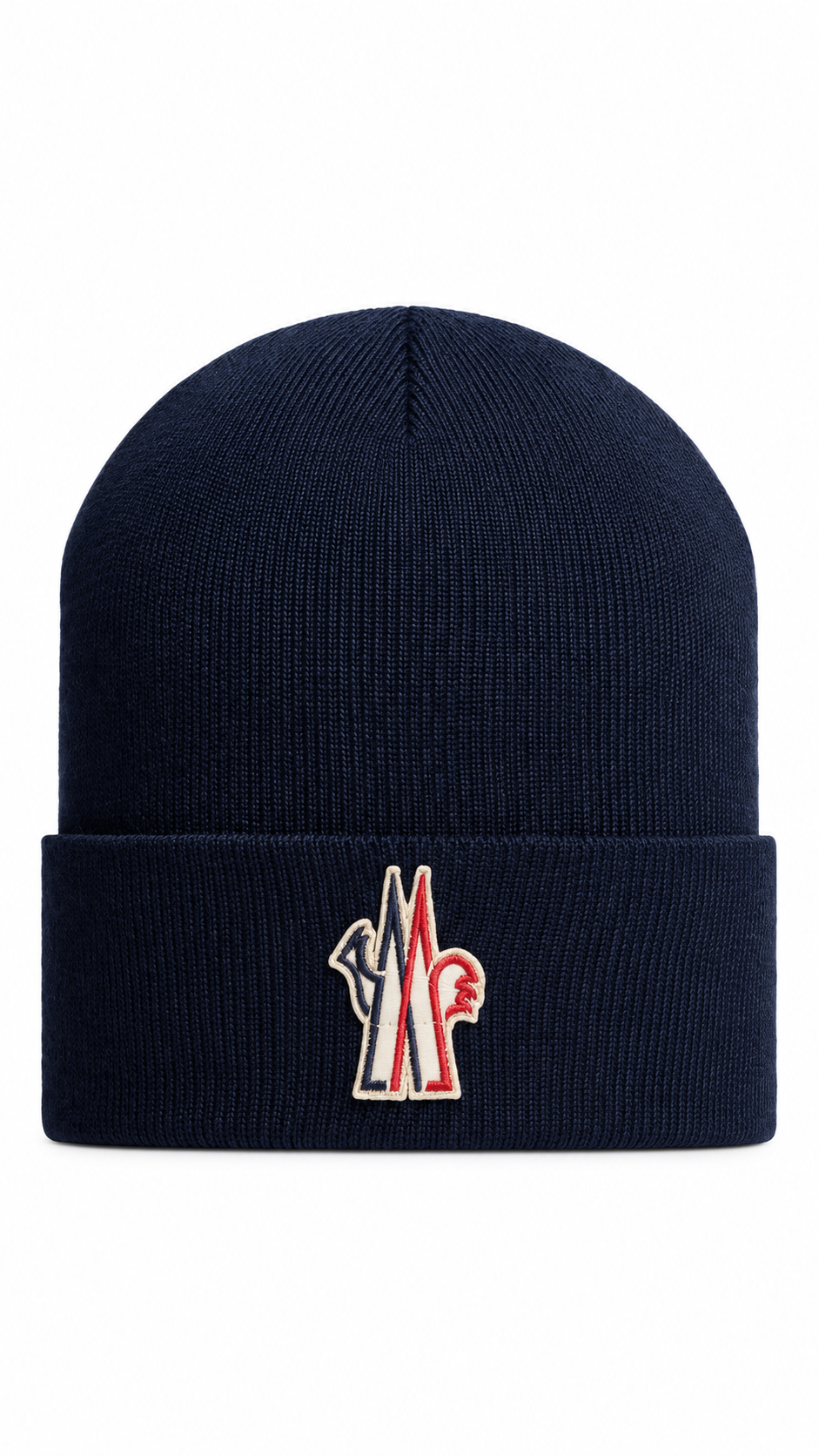 Moncler Grenoble Wool Beanie Hat Navy- Authenticity Guaranteed