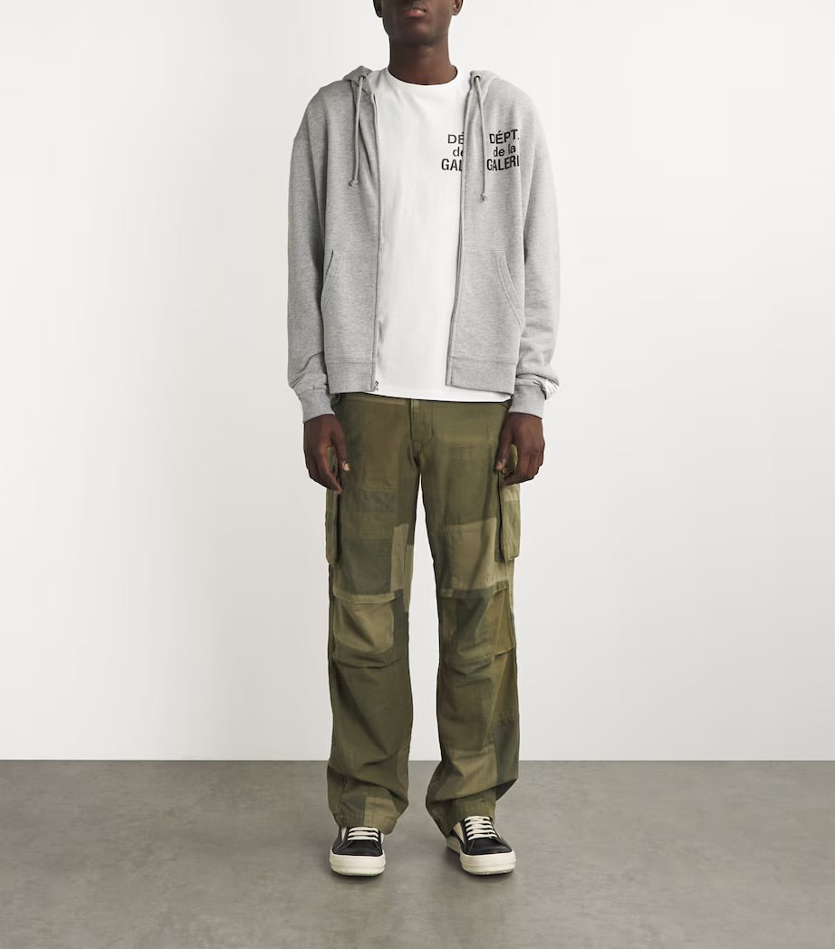 GALLERY DEPT. Hoodie 
Cotton-Blend Zip-Up Logo Hoodie