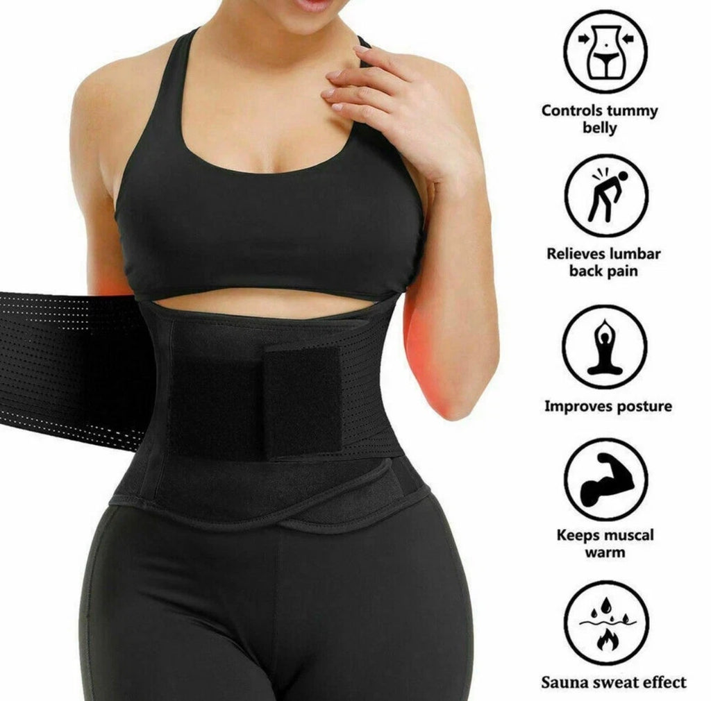 WOMEN WAIST TRAINER BODY SHAPER TUMMY CONTROL BELT BELLY FAT BURNER SLIM CORSET🏴
