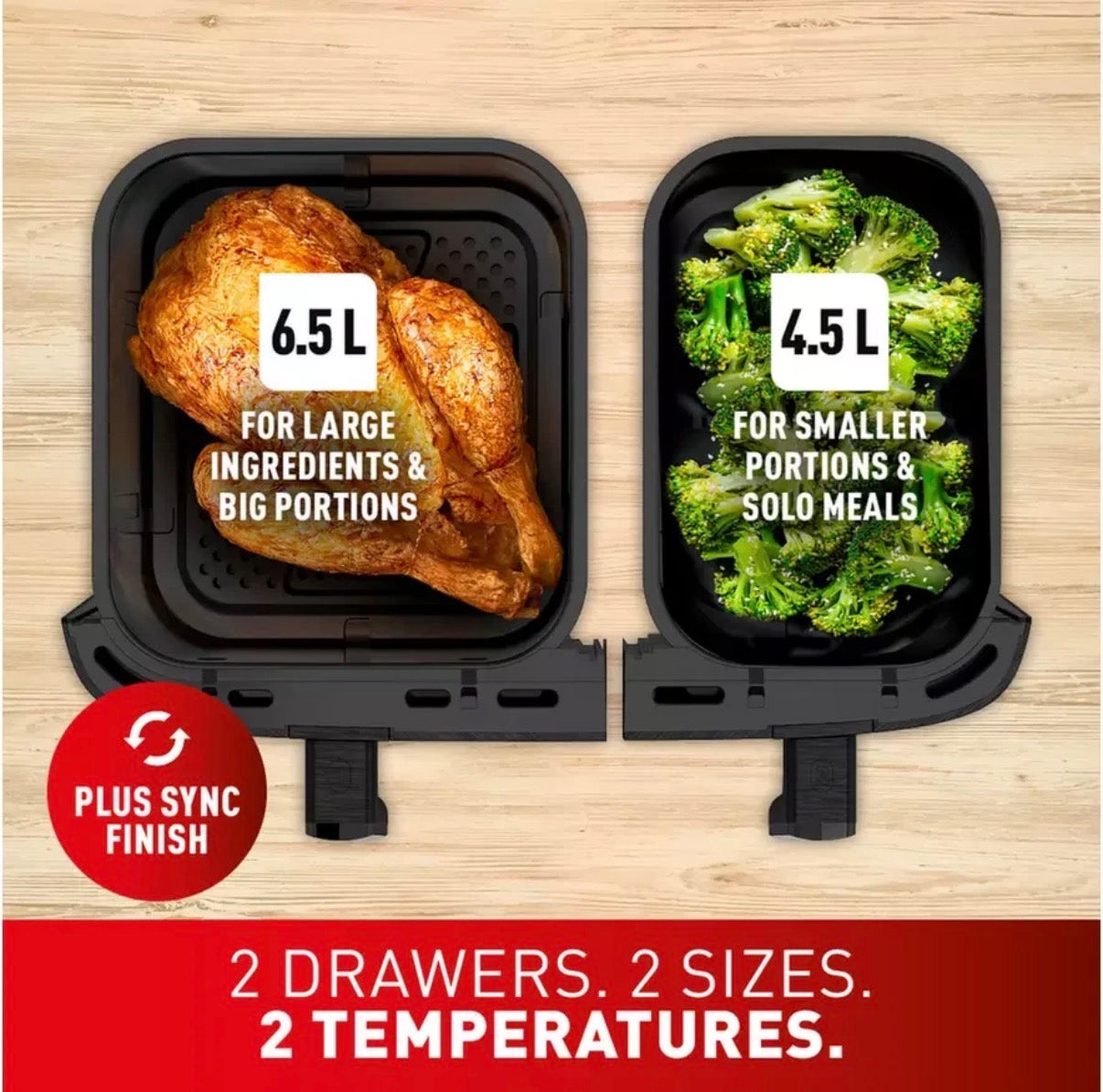 Tefal EY9428G0 Air Fryer Easy Fry Dual XXL 11L Fryer 7 Pre-set Programs Black (used once, pro cleaned)🏴