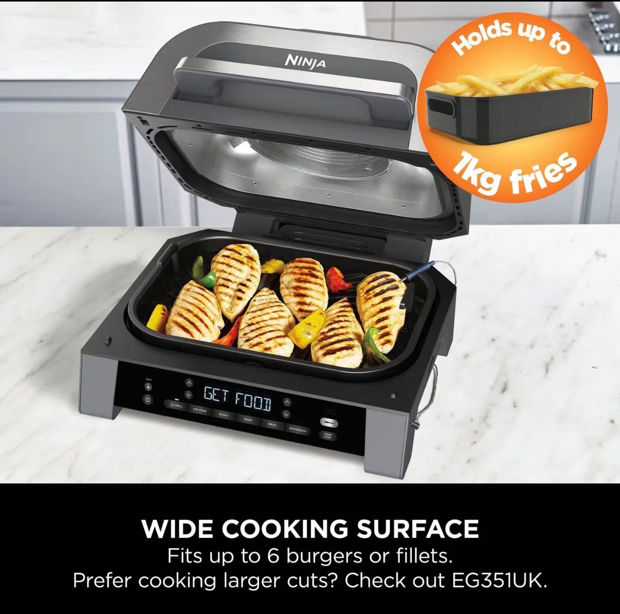 Ninja MAX Grill & Air Fryer | 6 Functions, Built-In Probe☑️🏴