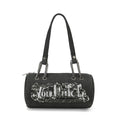 Von Dutch Black Distressed Denim Barrel Bag