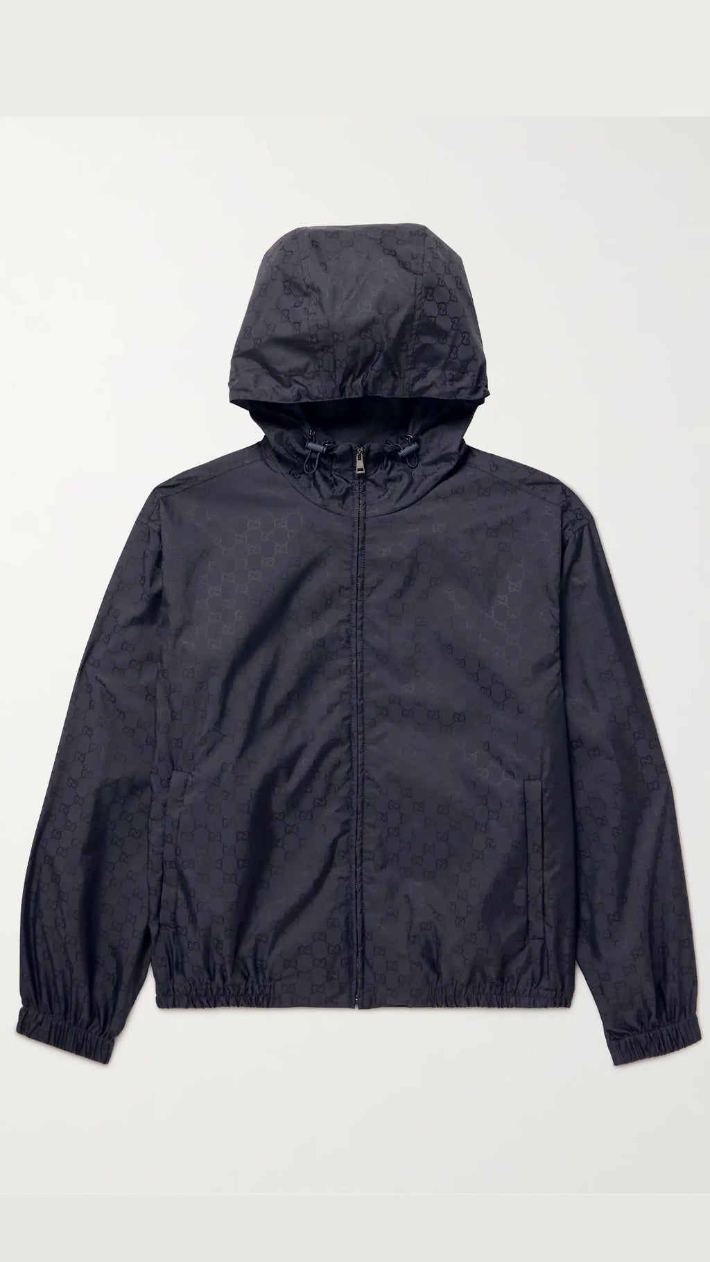 Gucci GG Nylon Zip Windbreaker Jacket Black