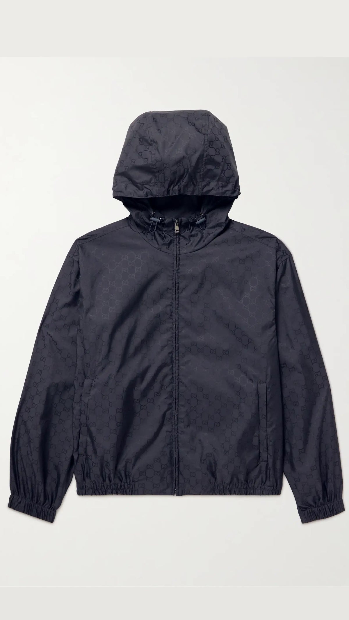 Gucci GG Nylon Zip Windbreaker Jacket Black