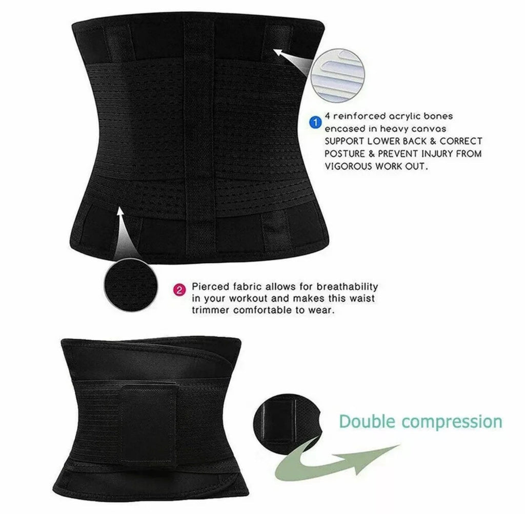 WOMEN WAIST TRAINER BODY SHAPER TUMMY CONTROL BELT BELLY FAT BURNER SLIM CORSET🏴