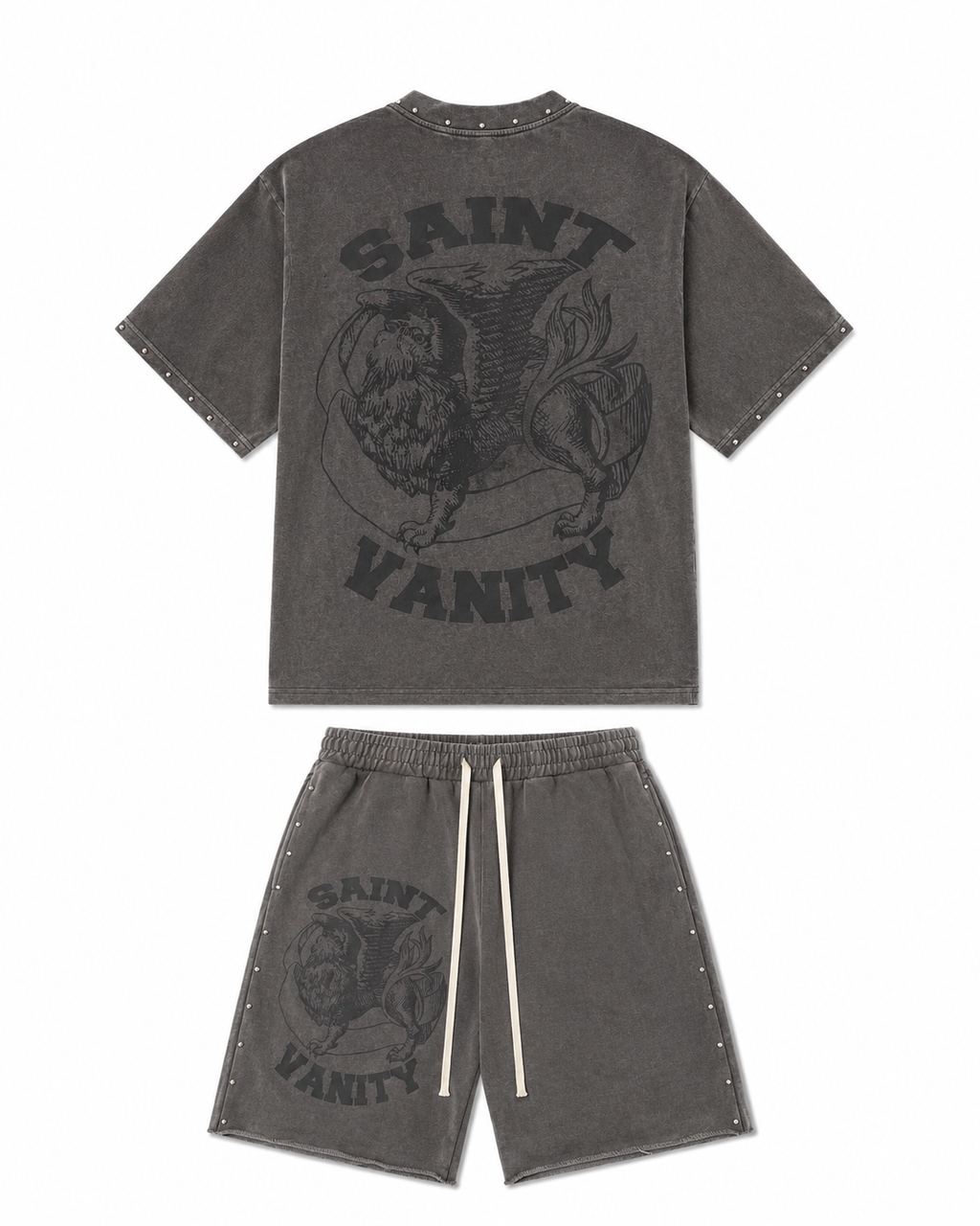 Saint Valley TERRY LOGO Short Set "FADED Grey” (Pre-Order)