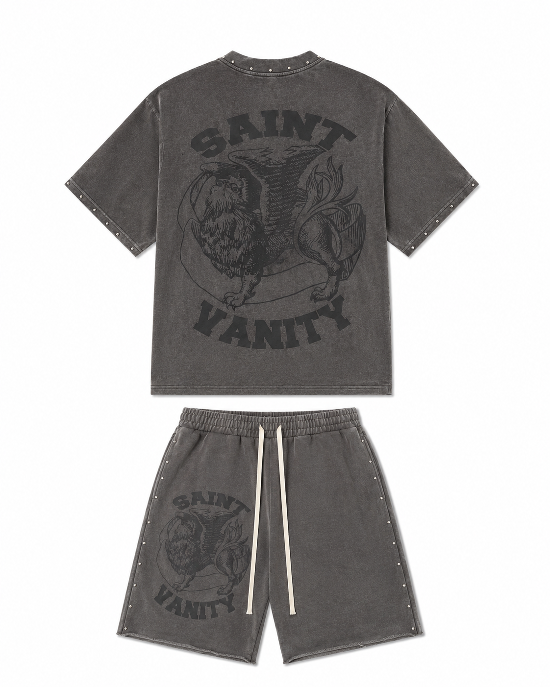 Saint Valley TERRY LOGO Short Set "FADED Grey” (Pre-Order)