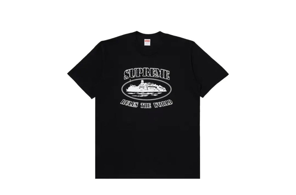 Supreme x Corteiz Black Rules The World Tee - M