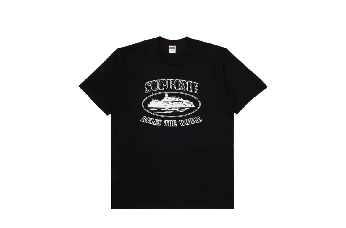 Supreme x Corteiz Black Rules The World Tee - M