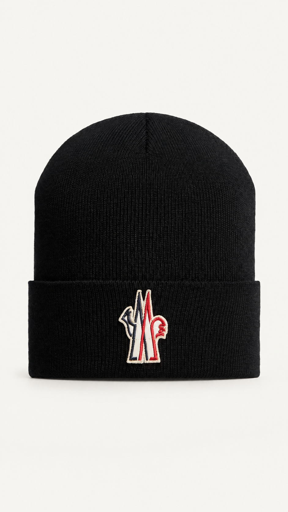 Moncler Grenoble Wool Beanie Hat Black - Authenticity Guaranteed