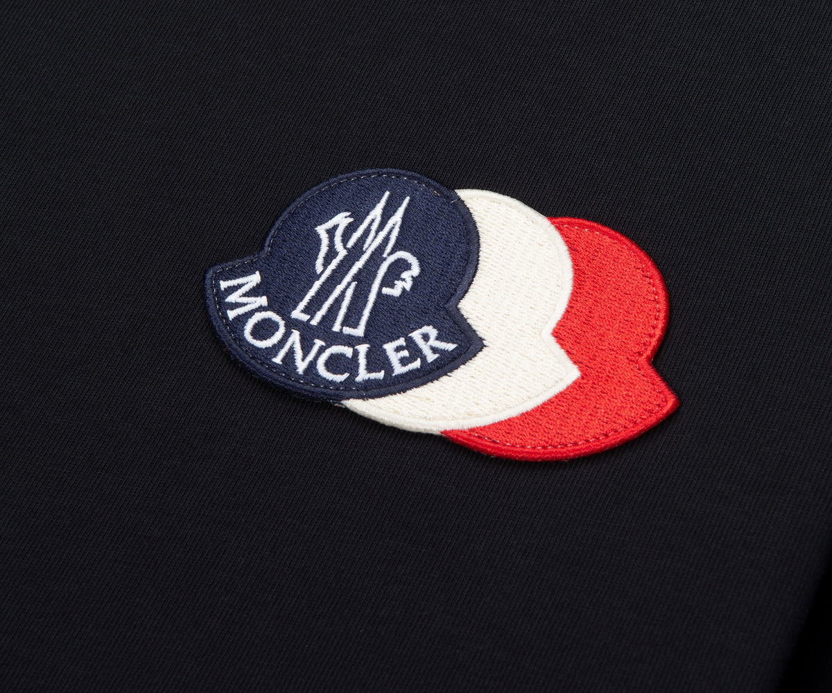 Moncler Embroidered Tricolour Logo Cotton T-Shirt - Medium