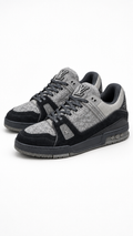 Louis Vuitton Suede Sneakers Black & Grey - Authenticity Guaranteed