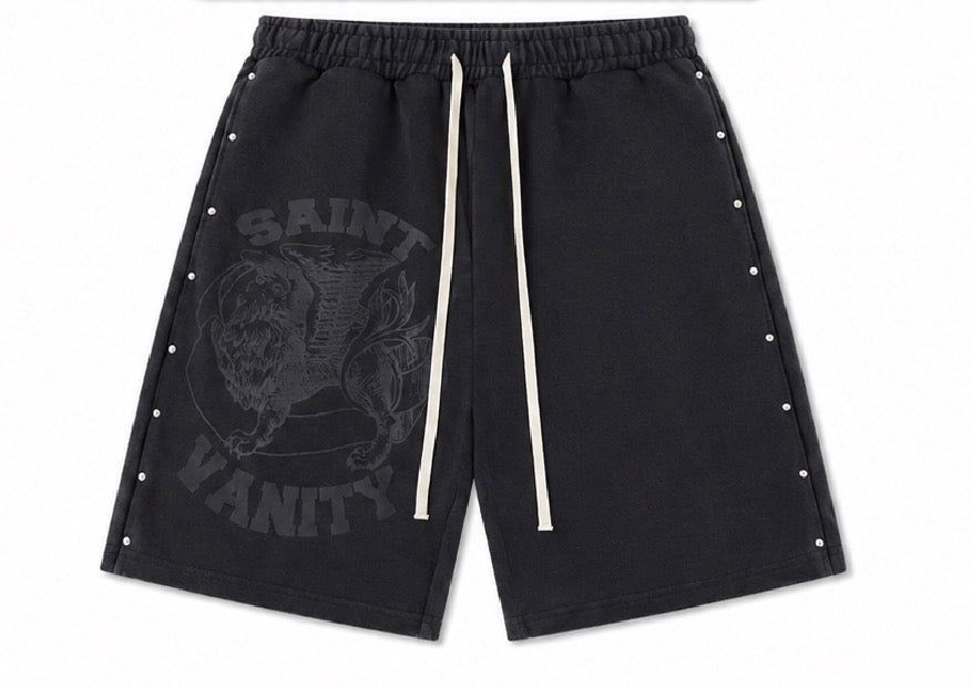 Saint Valley TERRY LOGO SHORTS "FADED BLACK" (Pre-Order)