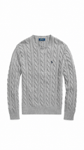 Ralph Lauren Cable Knit Jumper - Grey