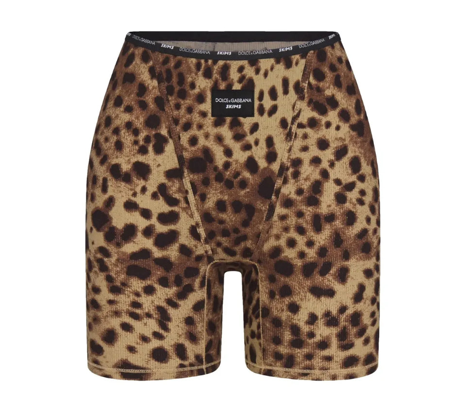 Dolce & Gabbana X Skims Leopard Print Shorts