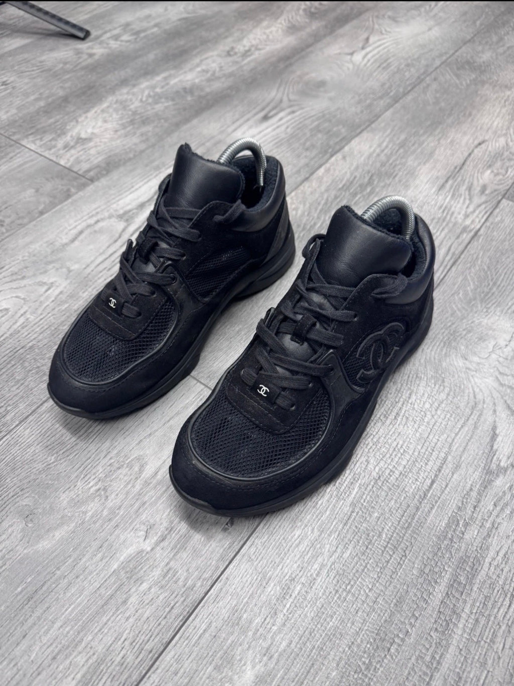 Chanel CC Runners Black Mesh UK 6 RRP £995⚫️