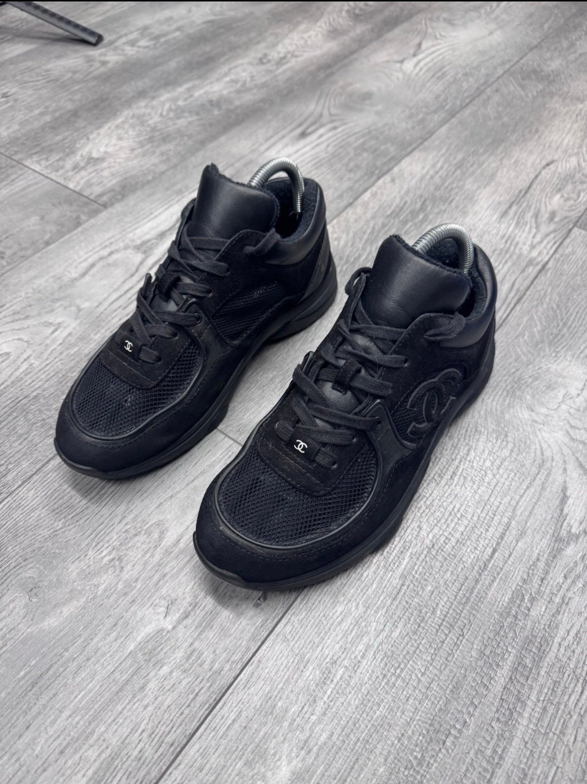 Chanel CC Runners Black Mesh UK 6 RRP £995⚫️