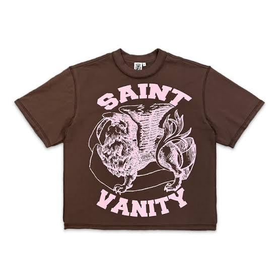 Saint Vanity Griffin Logo Tee “Brown/Pink”