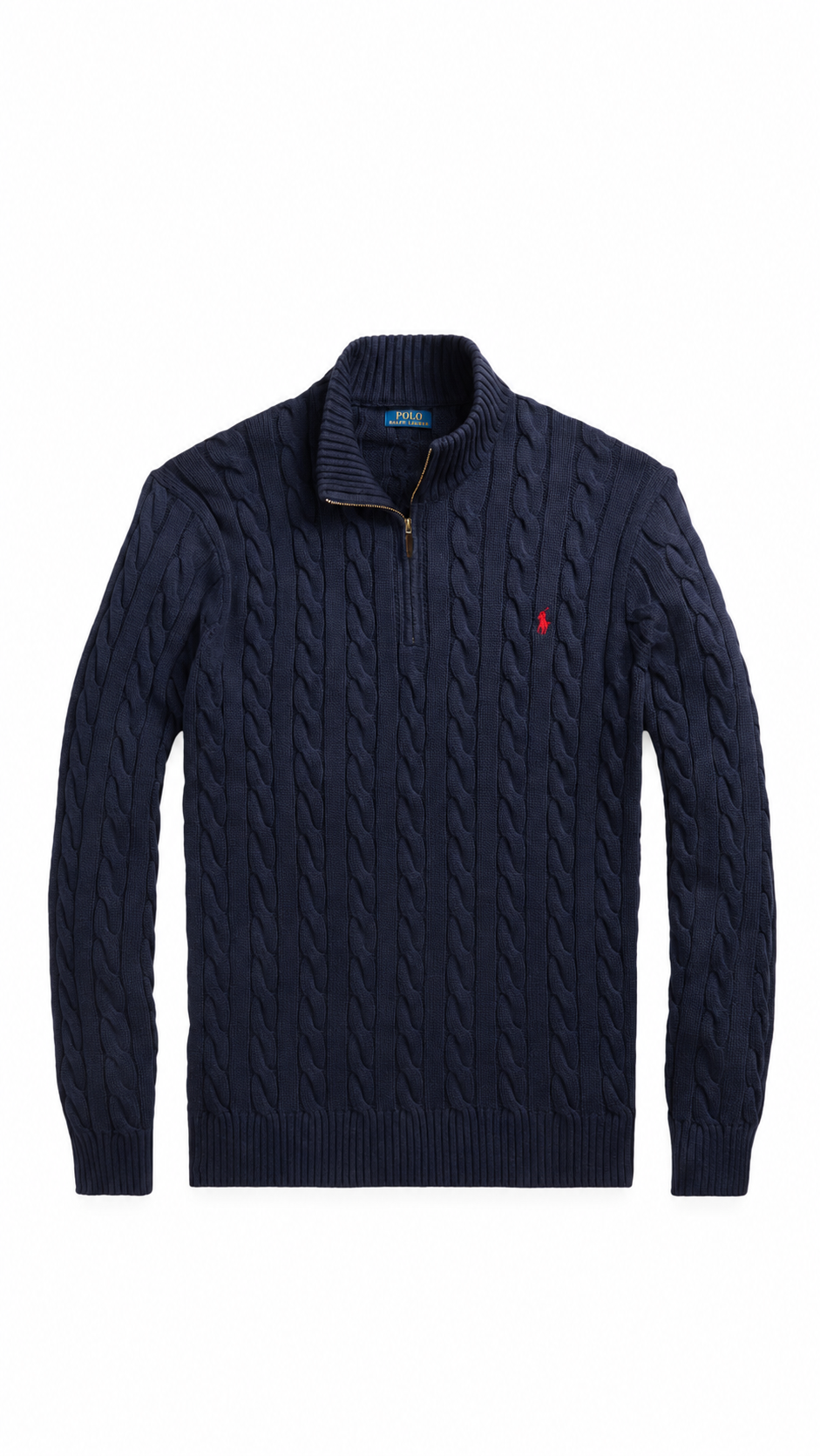 Ralph Lauren Cable Knit Quarter Zip Navy