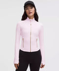 ⁠Lululemon Define Cropped Jacket Nulu - Pink (Gold Zip) - New 📲