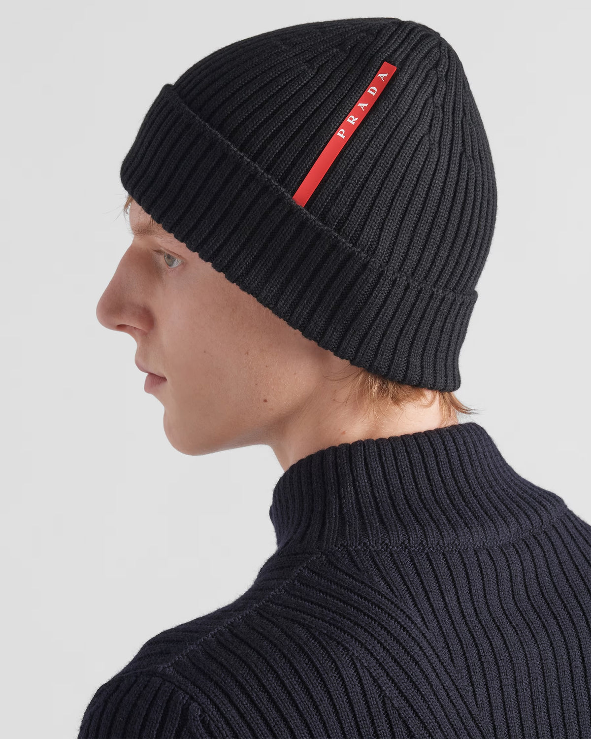 Prada Black Wool Beanie