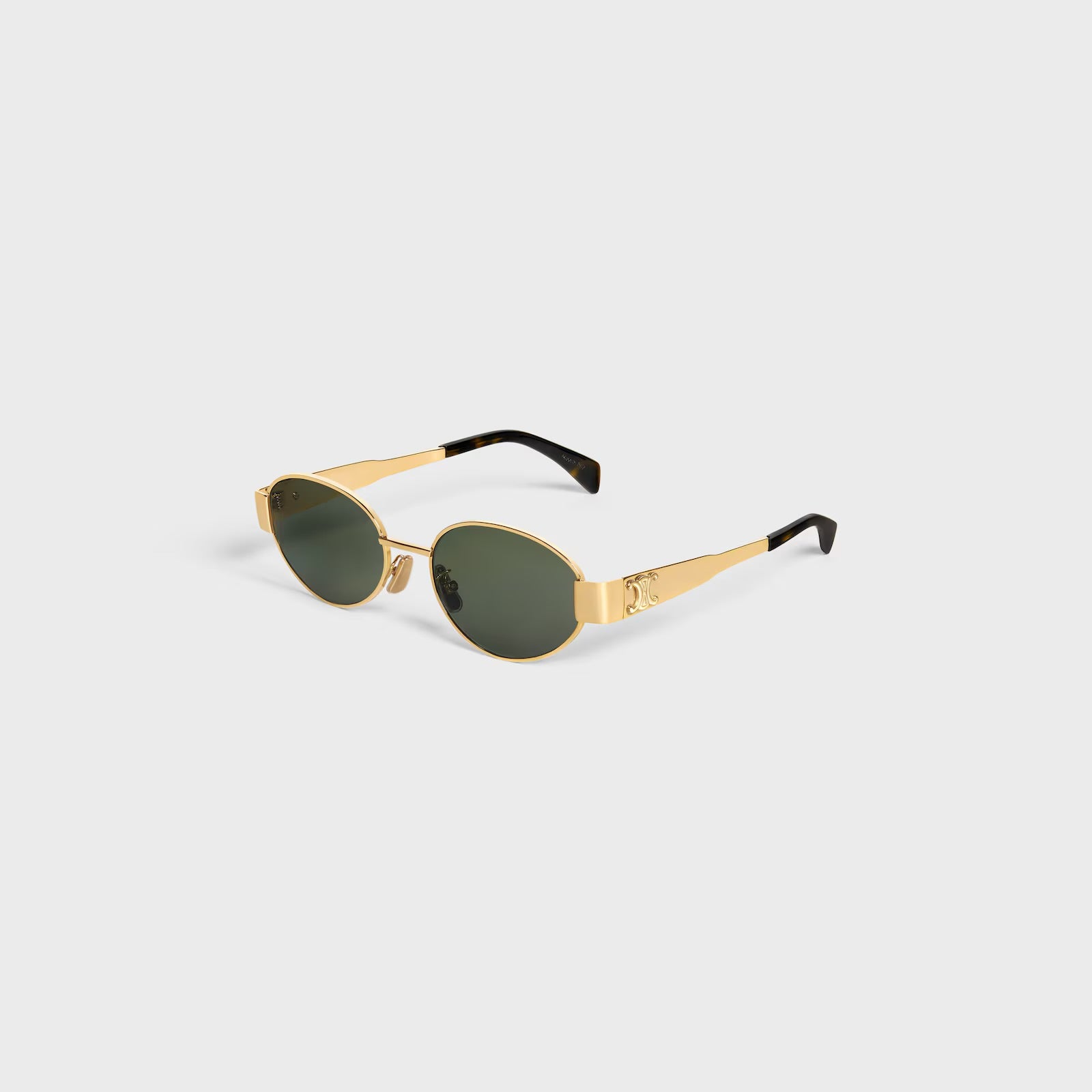 NEW Metal Triomphe Celine CL40235U Gold/Grey Lens Oval Women's Sunglasses 🏴