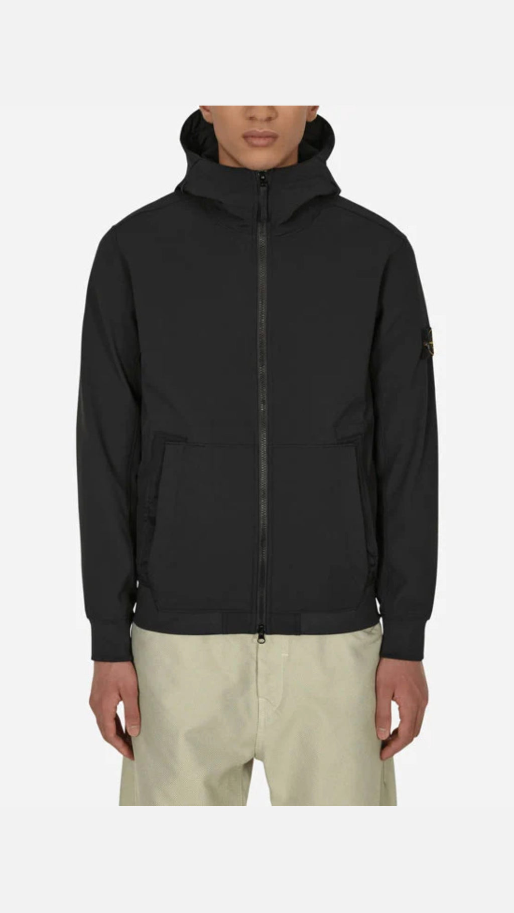 Stone Island Soft Shell R Hooded Jacket Black