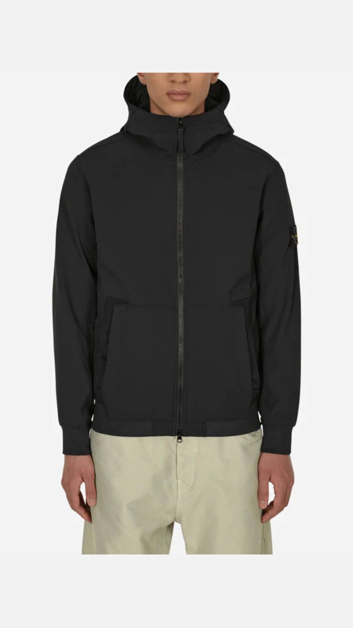 Stone Island Soft Shell R Hooded Jacket Black