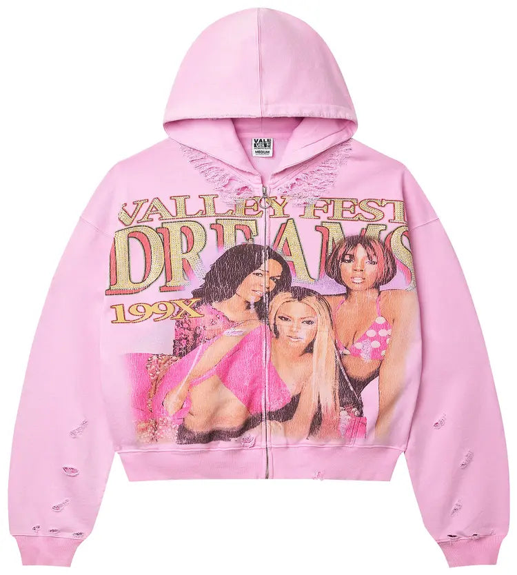 Vale Forever Dreams ‘Fest’ Zip Up Hoodie ‘Pink’