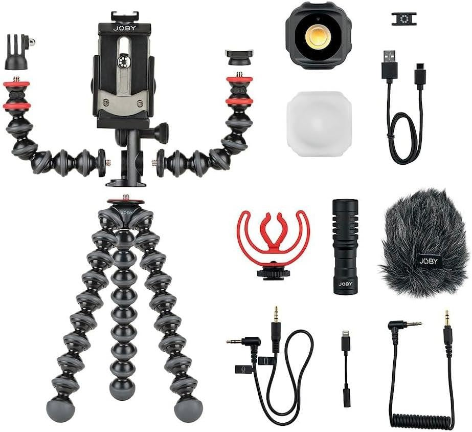 JOBY GorillaPod Mobile Vlogging Kit-phone Rig,Mobile Mic, Mini LED Light- Like new 🏴☑️