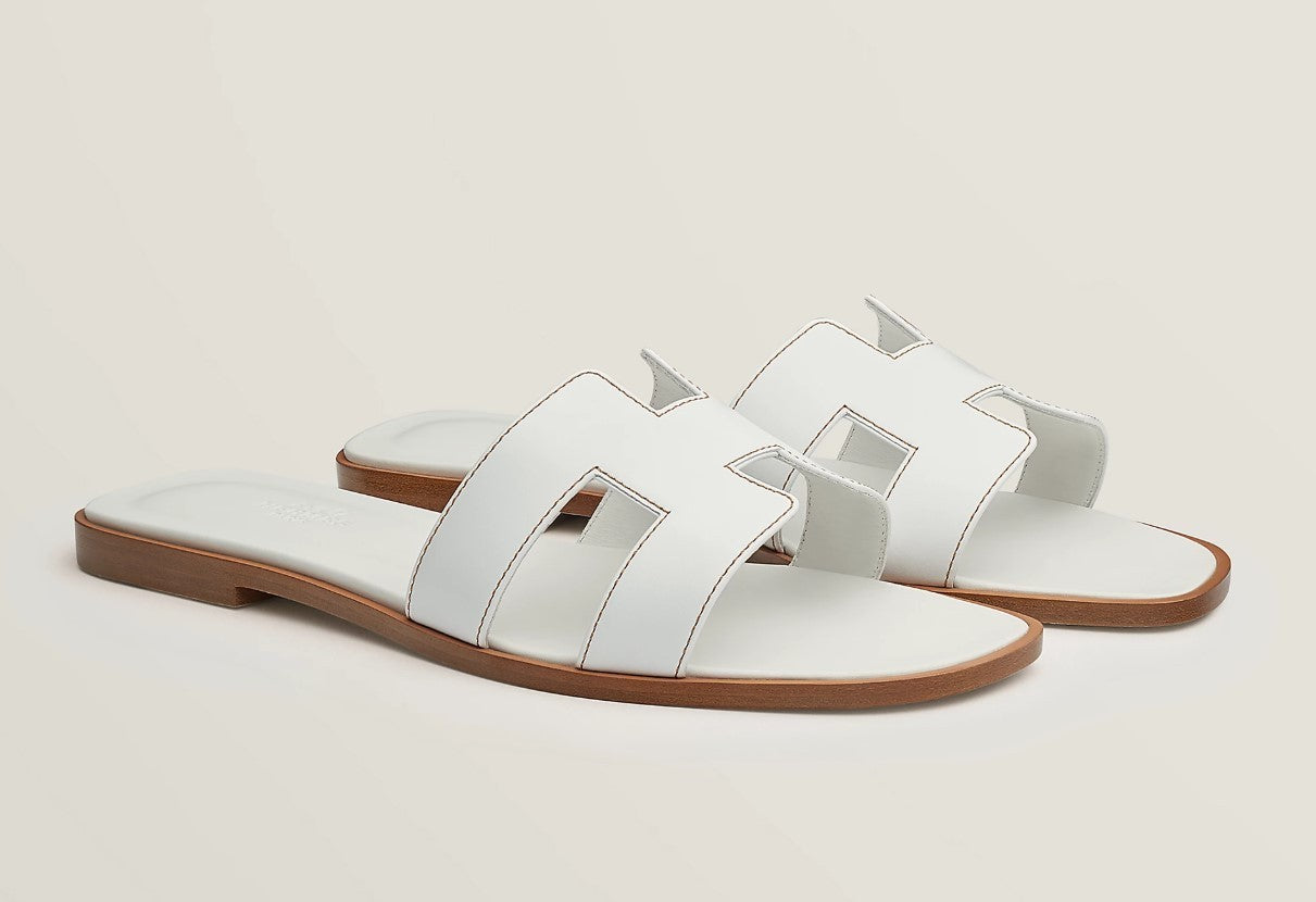 Hermes Oran Sandals - White - New 🏴