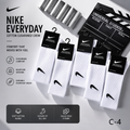 10 Pairs Nike White Crew Socks Everyday Cushioned Sports Gym Cotton Unisex