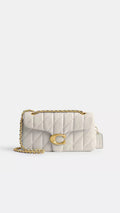 COACH Tabby 26 Quilted Leather Shoulder Bag White Gold