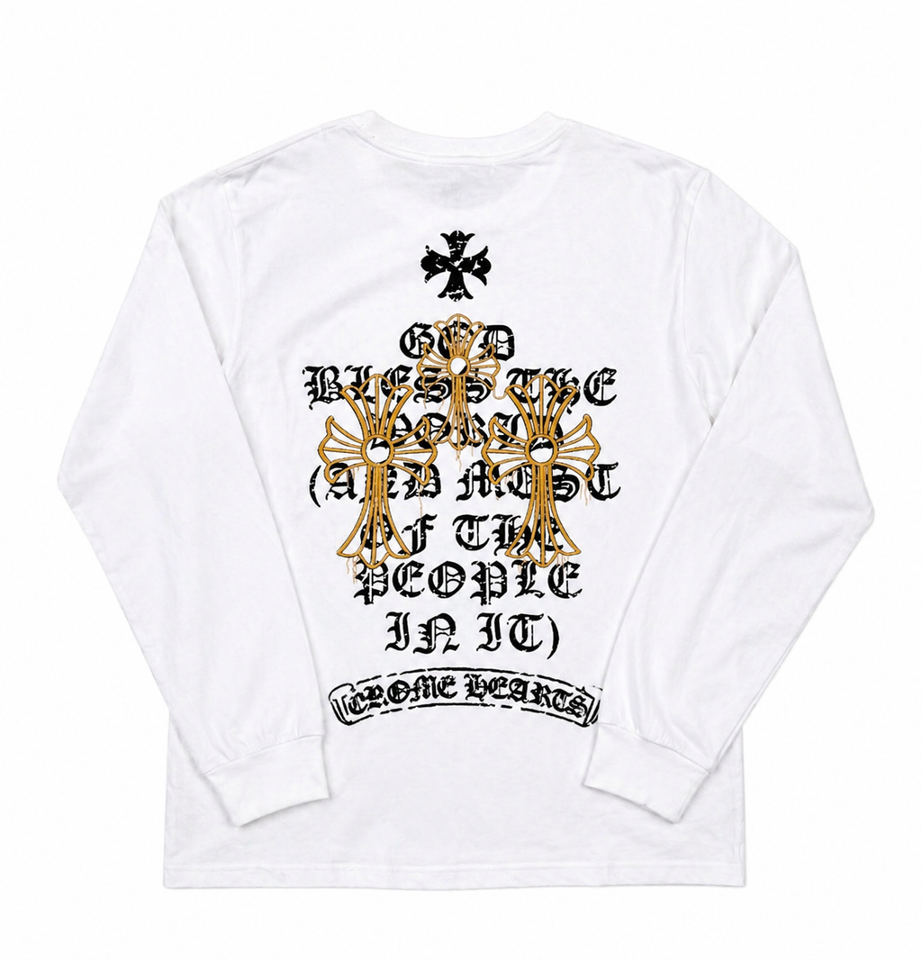 Chrome Hearts long sleeve "Bless The People In It" t-shirt ⚫️