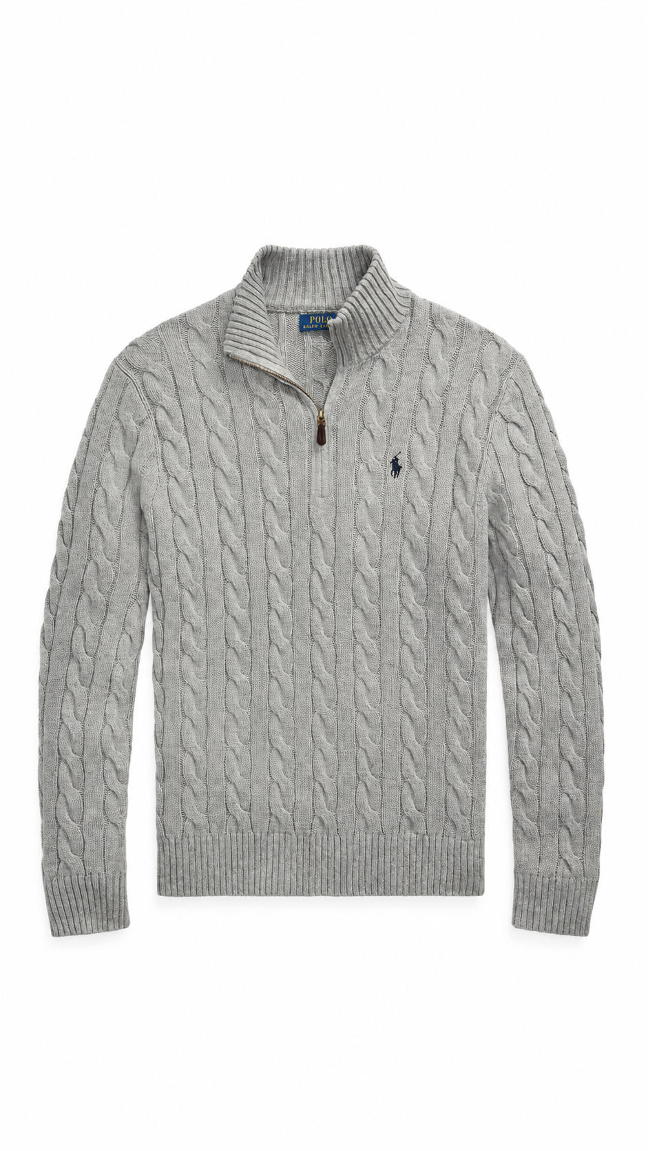 Ralph Lauren Cable Knit Quarter Zip - Grey