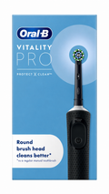 Oral-B Vitality Pro Electric Rechargeable Toothbrush with 2 Brush Heads, Black