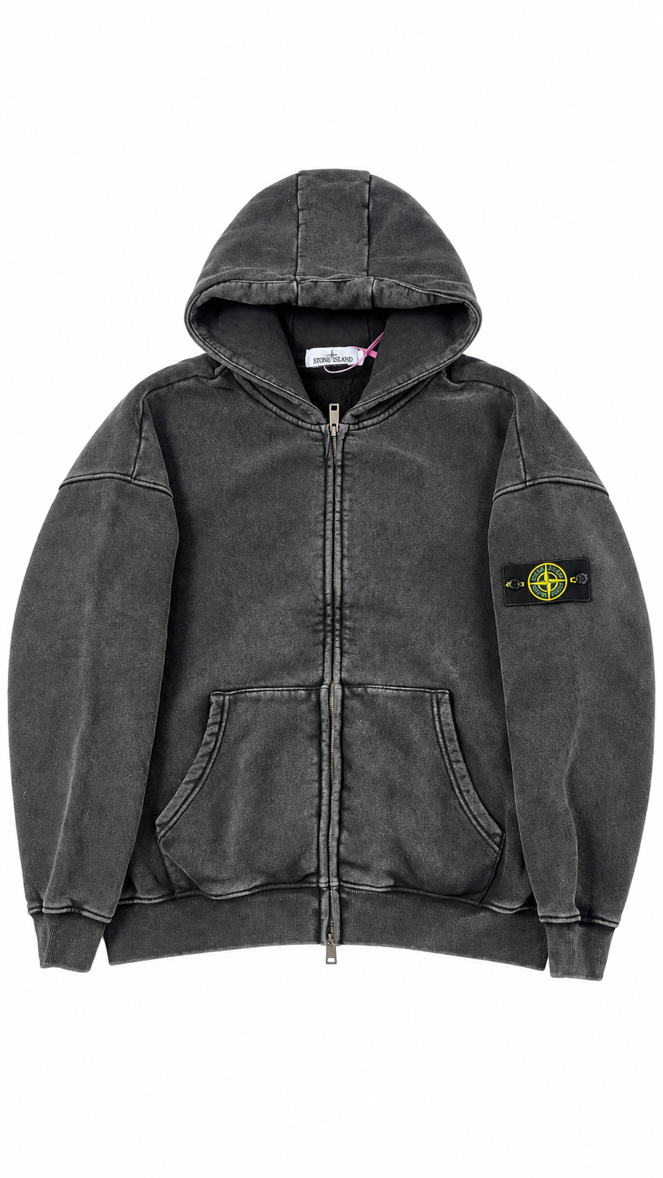 Stone Island Zip Up Hoodie - Washed Grey