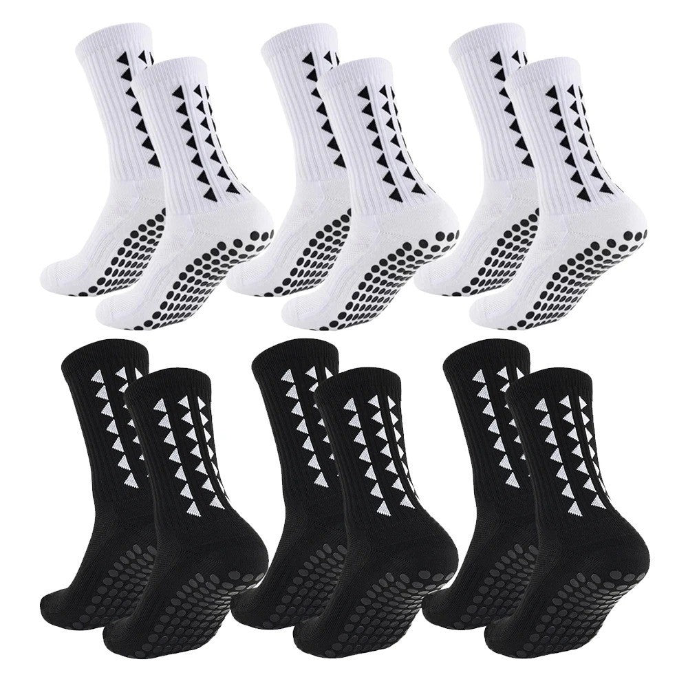 6 Pairs Sports Grip Socks Football Unisex Non-Slip - New 🏴